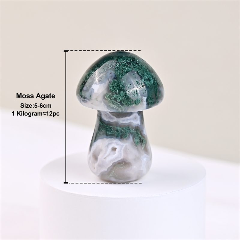 Moss Agate Mushroom Crystal Carving wholesale product photo 1