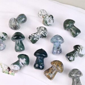 Moss Agate Mushroom Crystal Carving wholesale product photo 2