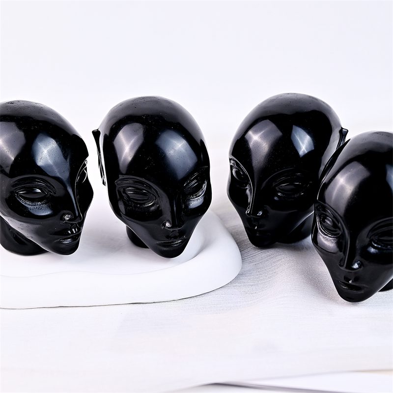 Obsidian Alien Head Crystal Carving wholesale product photo 2