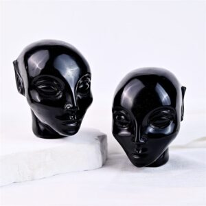 Obsidian Alien Head Crystal Carving wholesale product photo 3