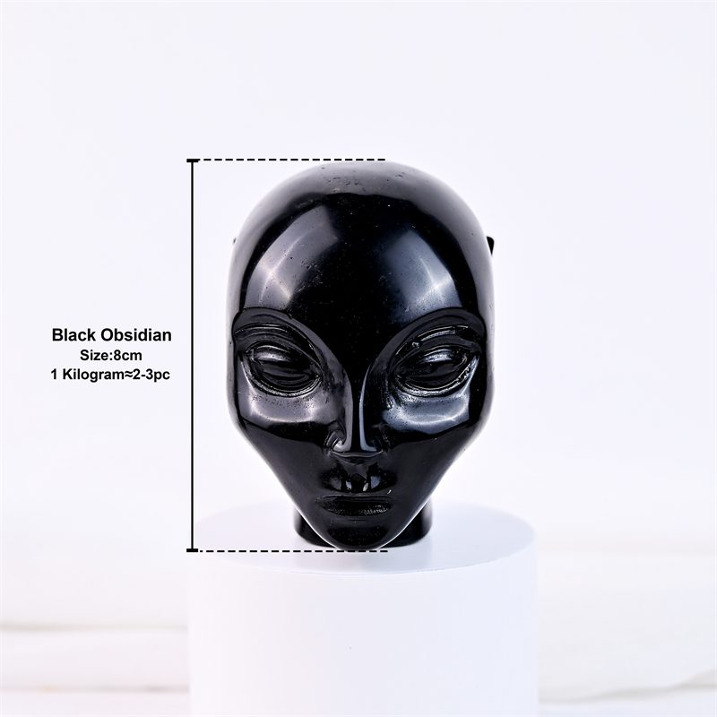 Obsidian Alien Head Crystal Carving wholesale product photo 4