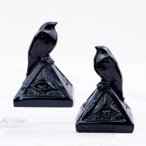 Obsidian Crow with Pyramid Crystal Carving wholesale product photo 4