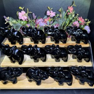 Obsidian Elephant Crystal Carving wholesale product photo 1