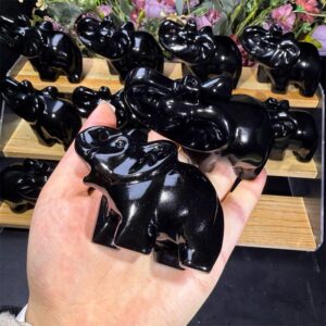 Obsidian Elephant Crystal Carving wholesale product photo 2