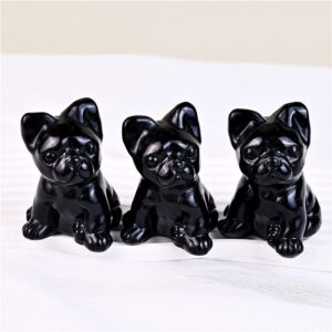 Obsidian French Bulldog Crystal Carving wholesale product photo 1