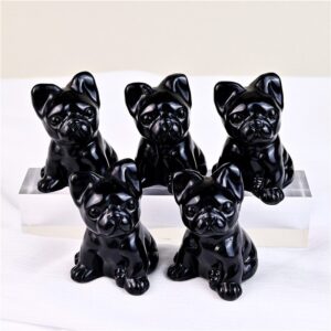 Obsidian French Bulldog Crystal Carving wholesale product photo 3