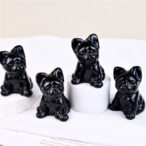 Obsidian French Bulldog Crystal Carving wholesale product photo 4