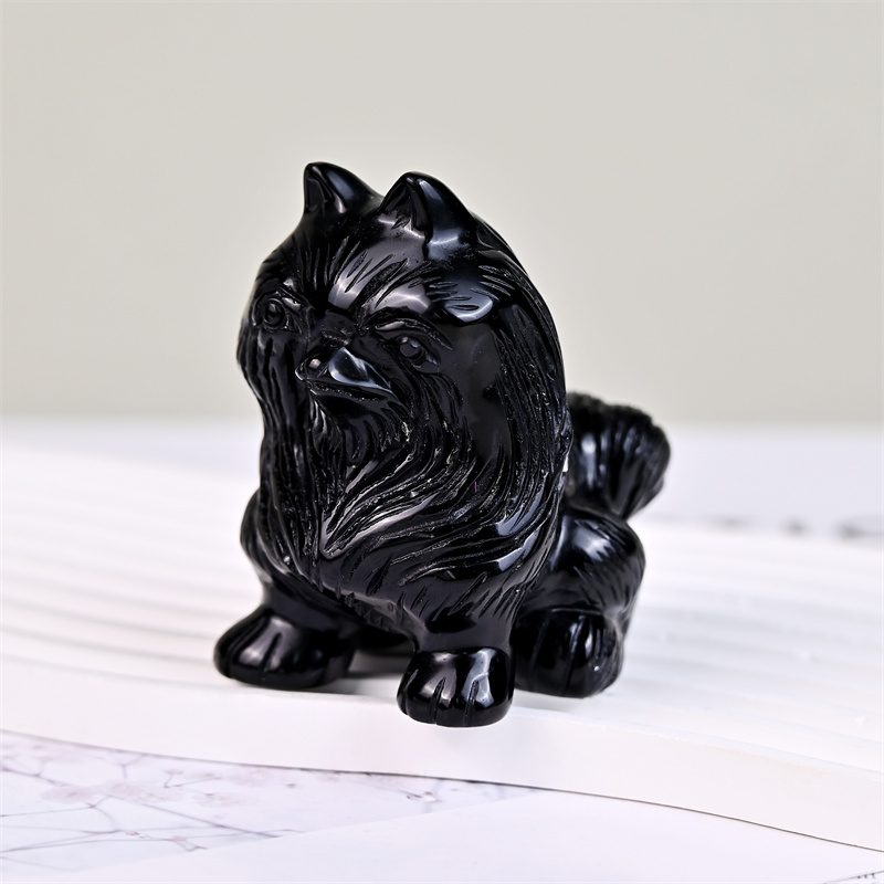 Obsidian Guardian Lion Crystal Carving wholesale product photo 1