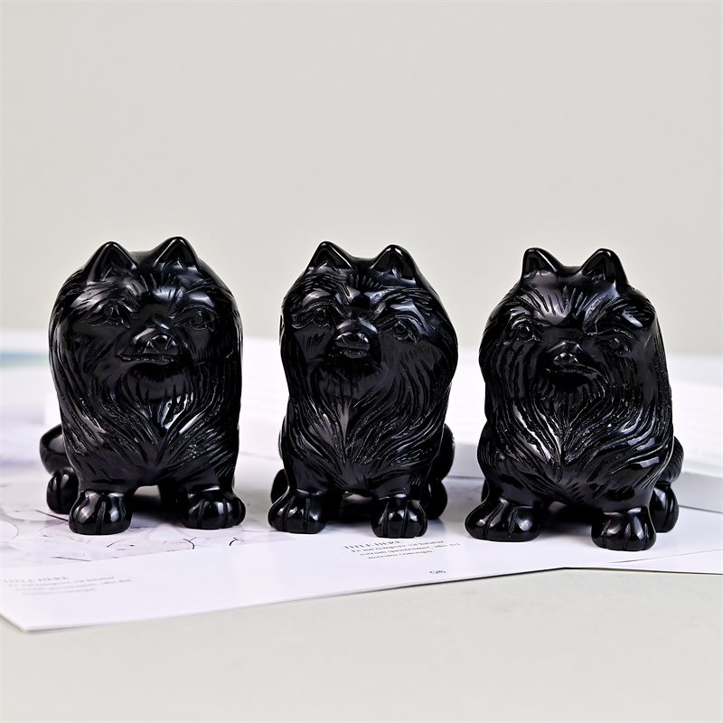 Obsidian Guardian Lion Crystal Carving wholesale product photo 2
