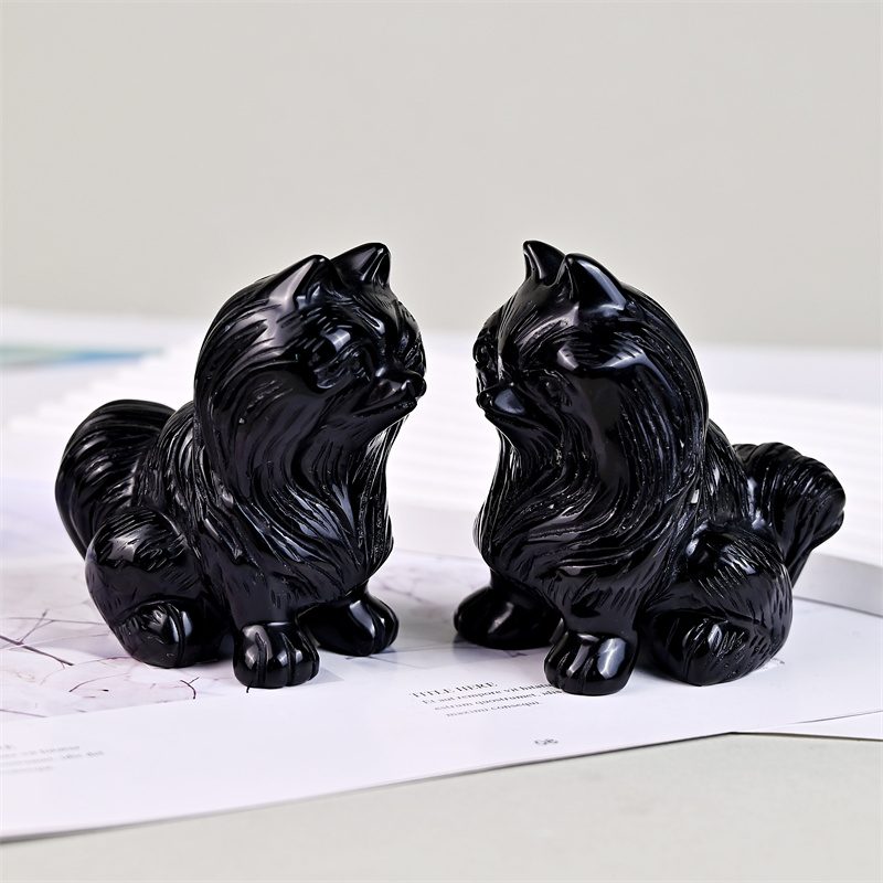 Obsidian Guardian Lion Crystal Carving wholesale product photo 3