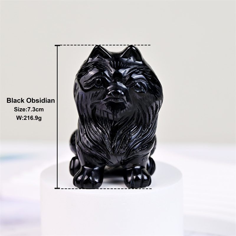 Obsidian Guardian Lion Crystal Carving wholesale product photo 4