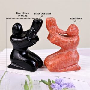 Obsidian Horn Player Crystal Carving wholesale product photo 2