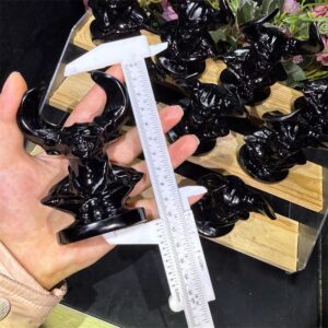 Obsidian Horned Fantasy Figure Crystal Carving wholesale product photo 4