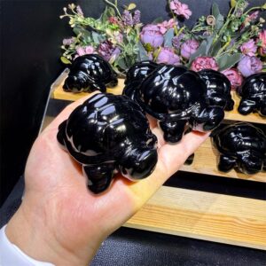 Obsidian Sea Turtle Crystal Carving wholesale product photo 3