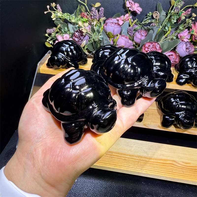Obsidian Sea Turtle Crystal Carving wholesale product photo 3