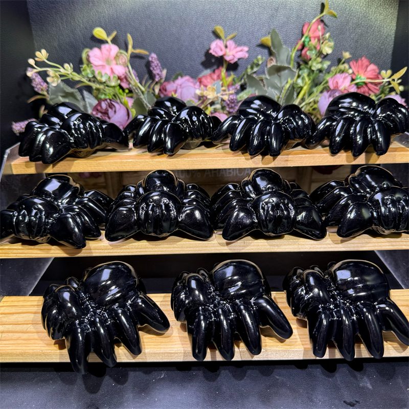 Obsidian Spider Crystal Carving wholesale product photo 2