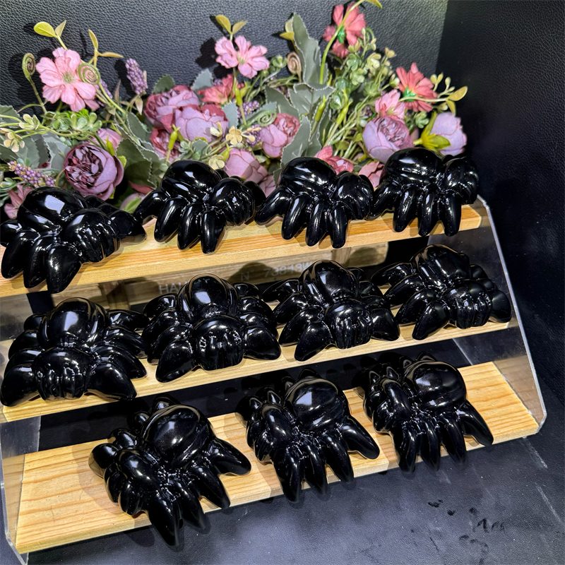 Obsidian Spider Crystal Carving wholesale product photo 3
