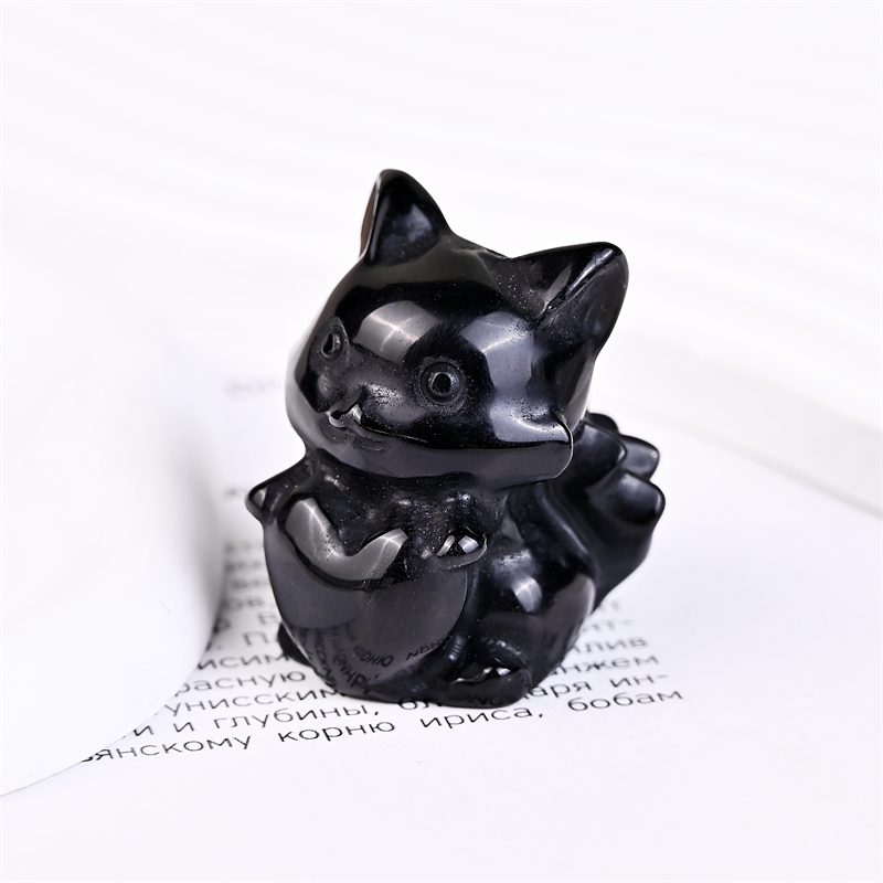 Obsidian Squirrel Crystal Carving wholesale product photo 1
