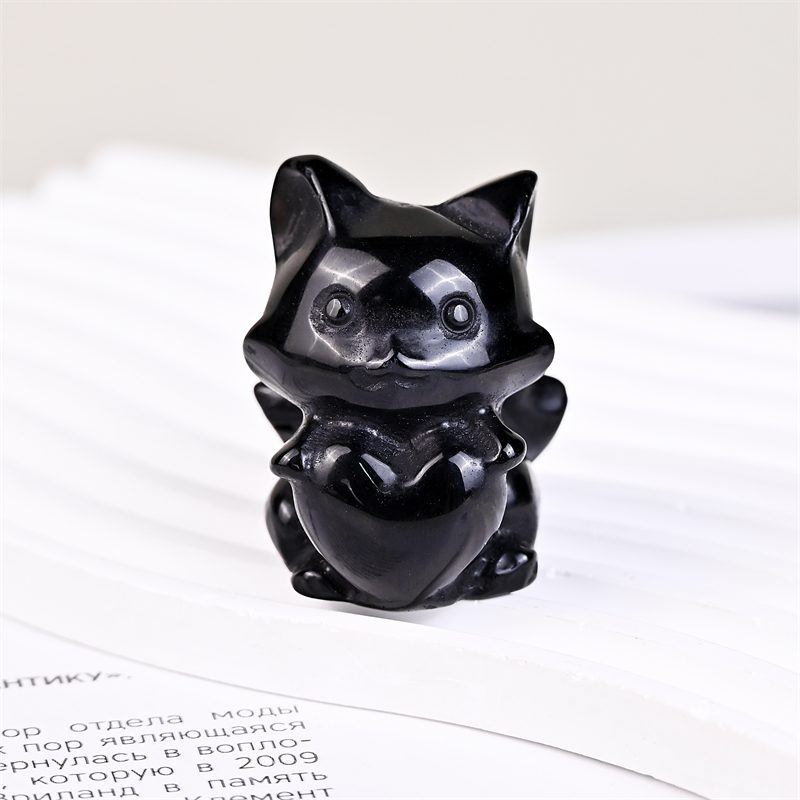 Obsidian Squirrel Crystal Carving wholesale product photo 3