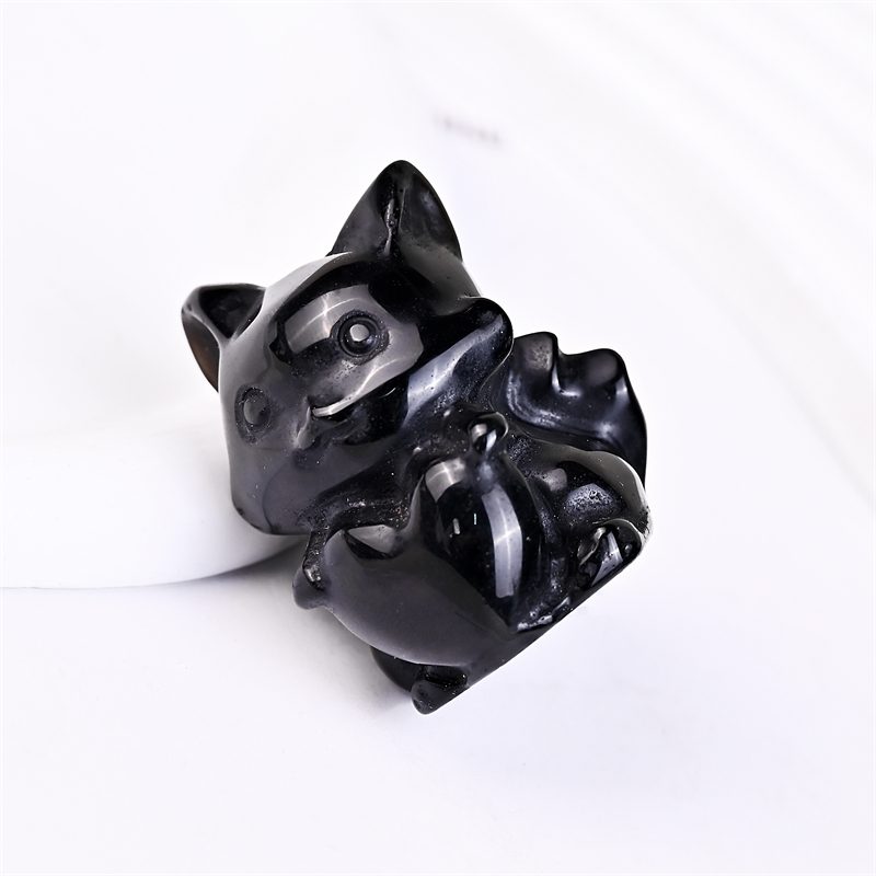 Obsidian Squirrel Crystal Carving wholesale product photo 4