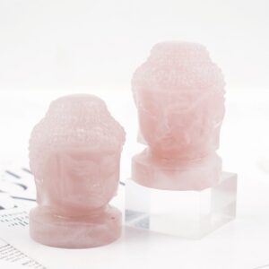 Rose Quartz Buddha Head Crystal Carving wholesale product photo 1