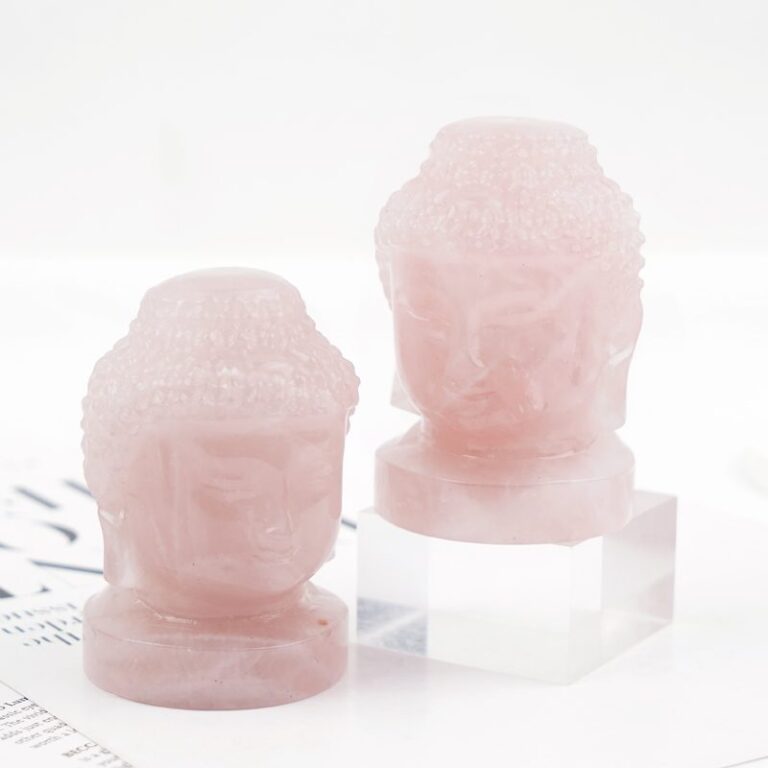 Rose Quartz Buddha Head Crystal Carving wholesale product photo 1