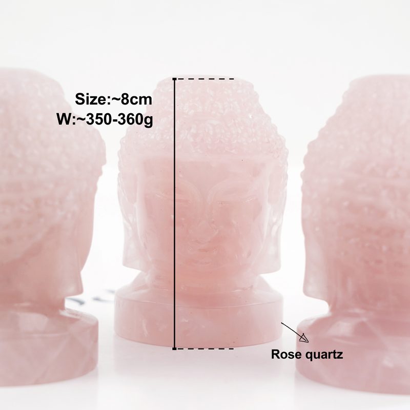 Rose Quartz Buddha Head Crystal Carving wholesale product photo 3