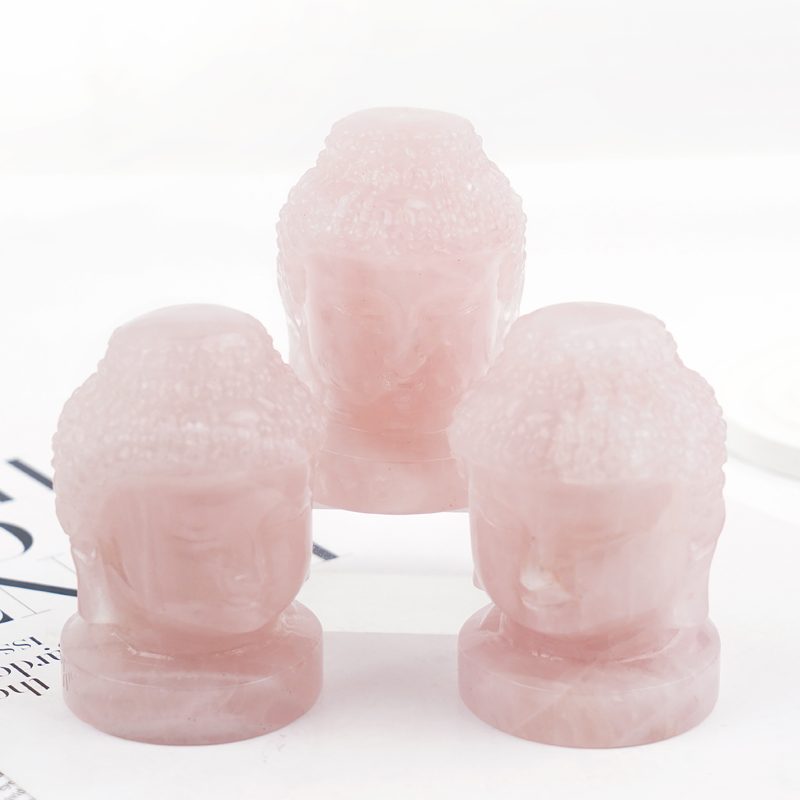 Rose Quartz Buddha Head Crystal Carving wholesale product photo 4
