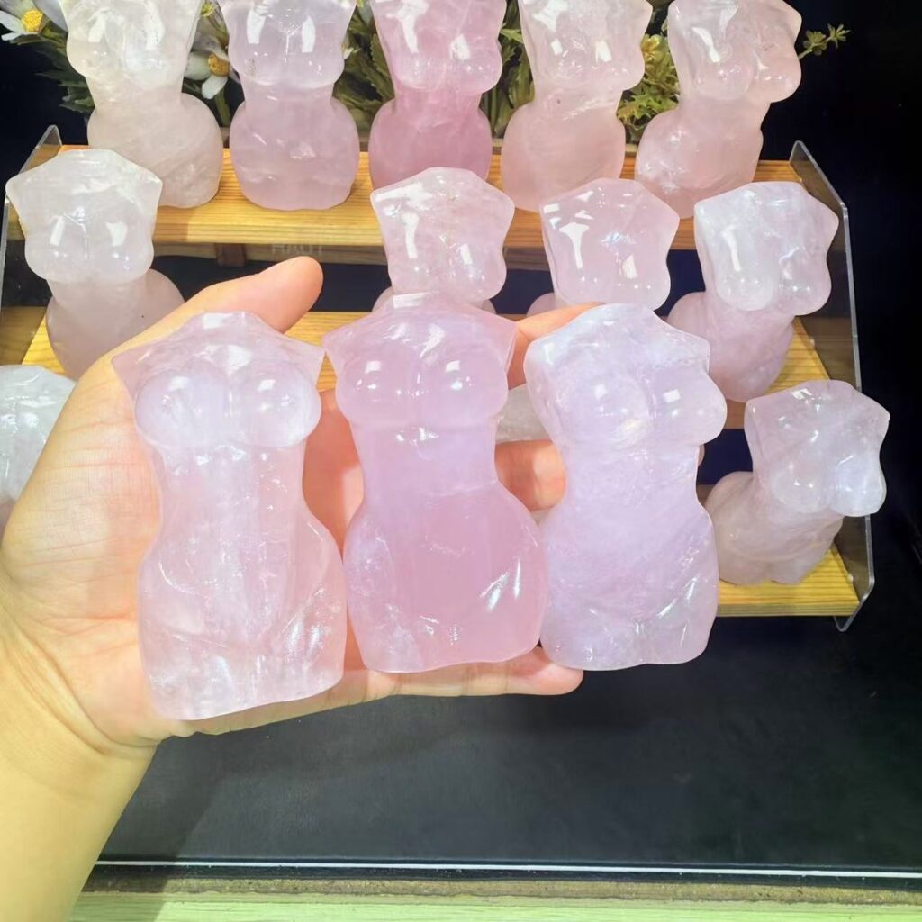 Rose Quartz Female Torso Crystal Carving wholesale product photo 2