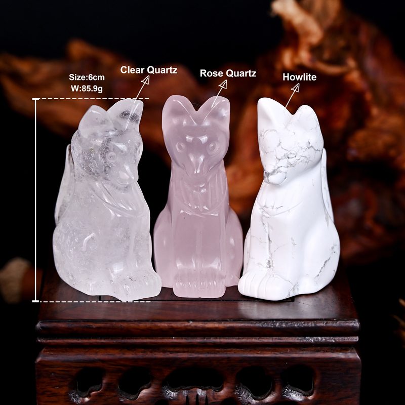 Sitting Fox Crystal Carving wholesale product photo 4