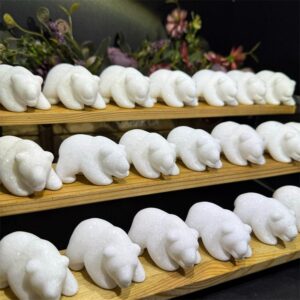 White Marble Bear Animal Crystal Carving wholesale product photo 3
