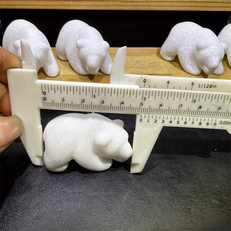 White Marble Bear Animal Crystal Carving wholesale product photo 4