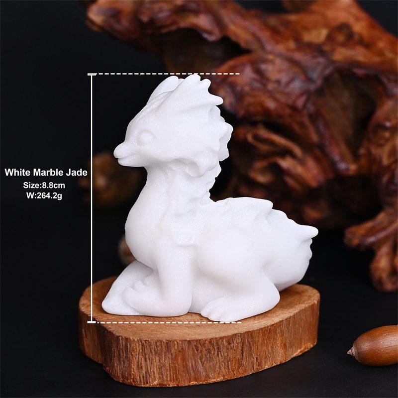 White Marble Dragon Crystal Carving wholesale product photo 4