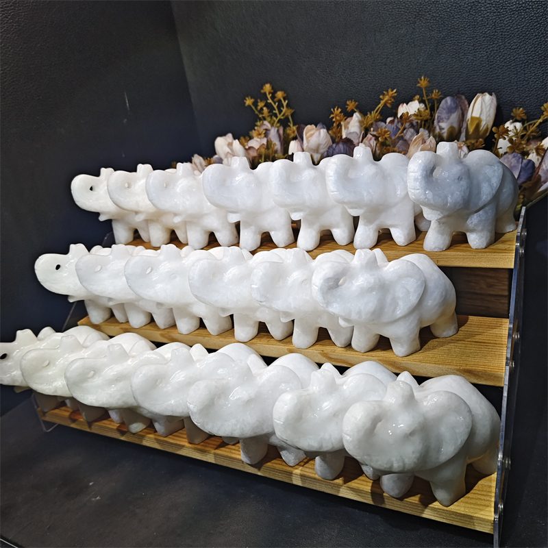 White Marble Elephant Crystal Carving wholesale product photo 2