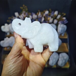 White Marble Elephant Crystal Carving wholesale product photo 3