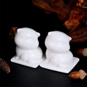 White Marble White Cat Crystal Carving wholesale product photo 1