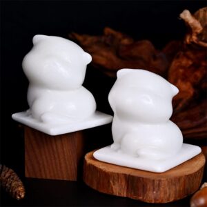 White Marble White Cat Crystal Carving wholesale product photo 2