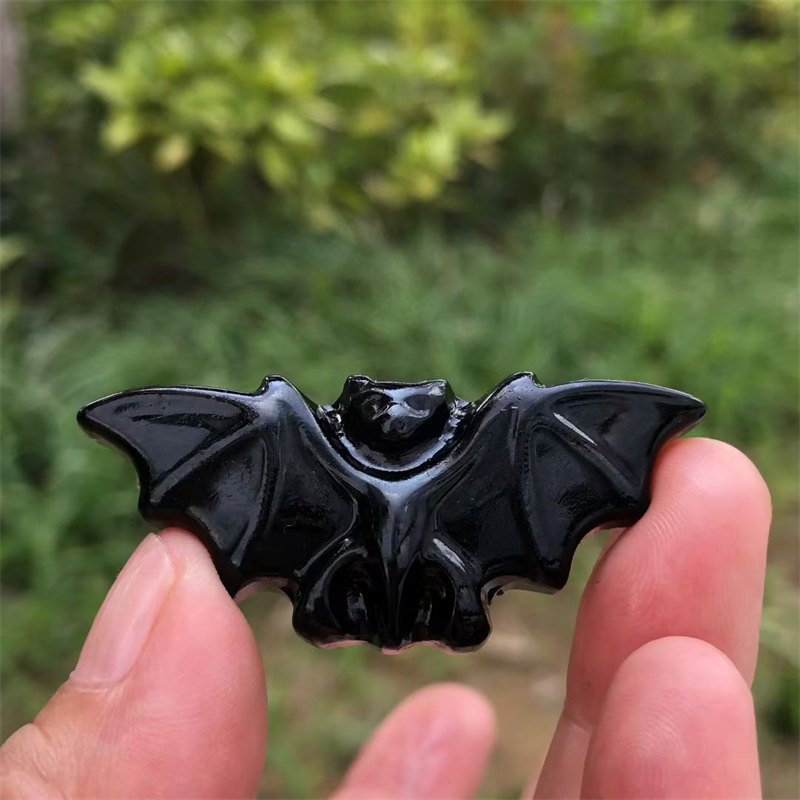 Black Obsidian Bat Crystal Carving wholesale product photo 3
