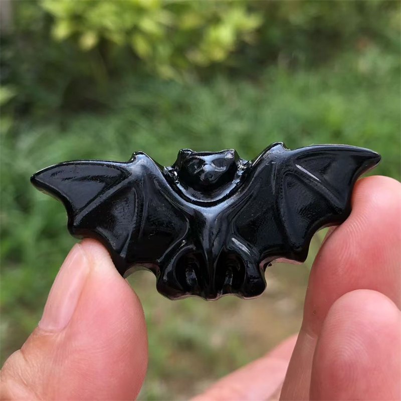 Black Obsidian Bat Crystal Carving wholesale product photo 4