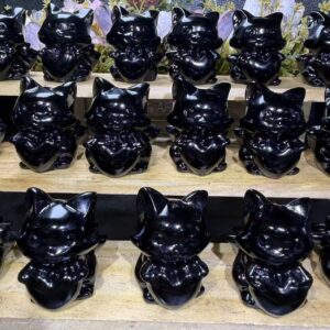 Black Obsidian Fox Crystal Carving wholesale product photo 3
