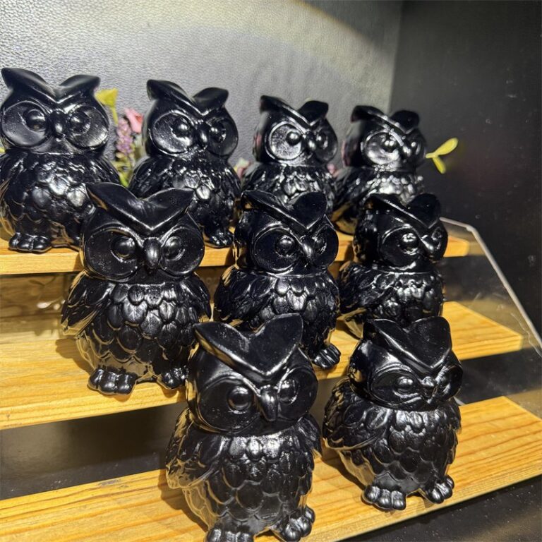 Black Obsidian Owl Crystal Carving