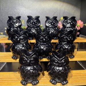 Black Obsidian Owl Crystal Carving wholesale product photo 2