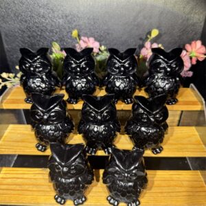 Black Obsidian Owl Crystal Carving wholesale product photo 3
