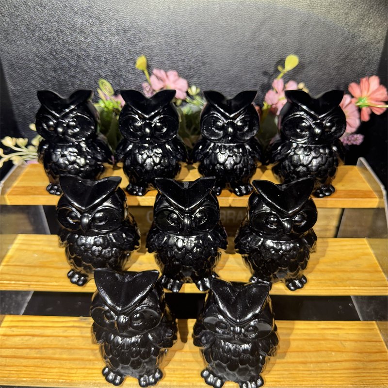 Black Obsidian Owl Crystal Carving wholesale product photo 3