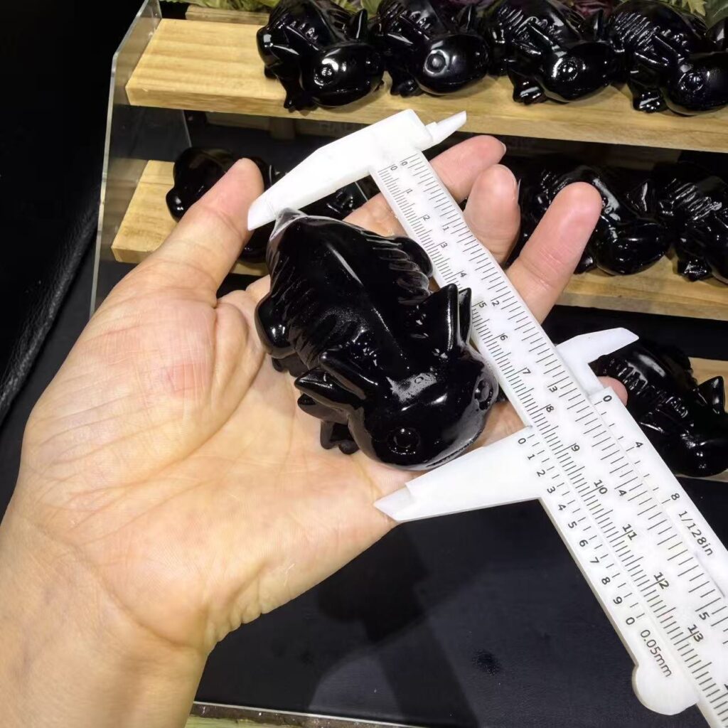 Black Obsidian Salamander Crystal Carving wholesale product photo 3