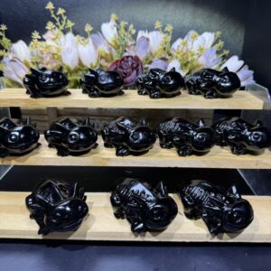 Black Obsidian Salamander Crystal Carving wholesale product photo 4