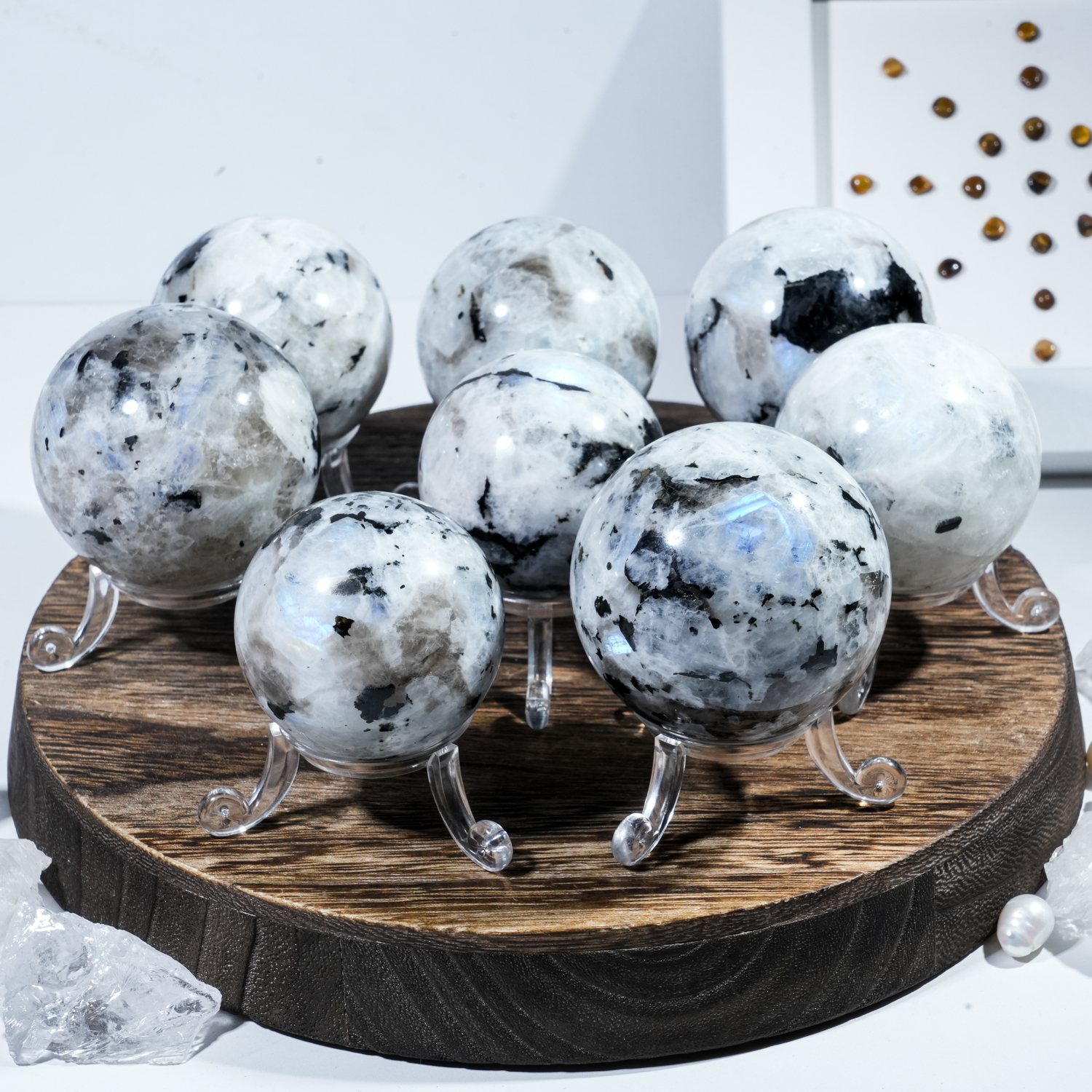 Black Spot Blue Moonstone wholesale crystals