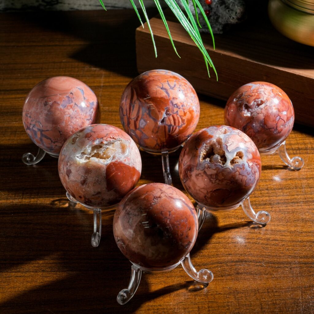 Cherry Blossom Agate Crystal Sphere wholesale polished crystal sphere product photo 3