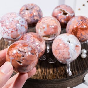 Cherry Blossom Agate Crystal Sphere wholesale polished crystal sphere product photo 4
