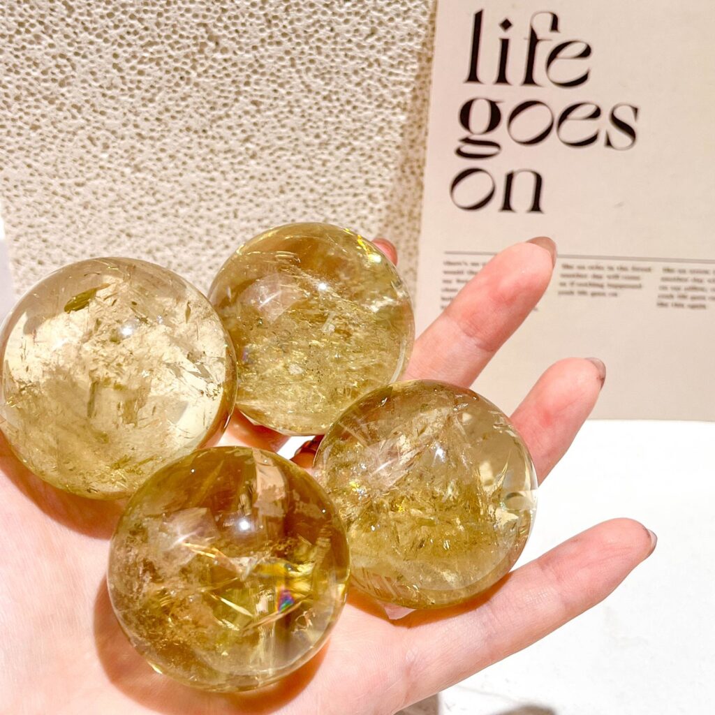 Citrine Crystal Sphere wholesale polished crystal sphere product photo 3